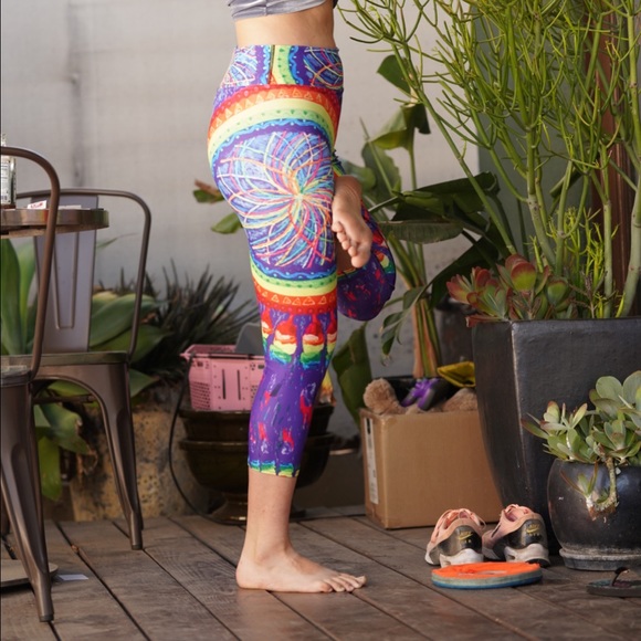 Rebel Buddha “dream catcher” yoga capris - Picture 2 of 8